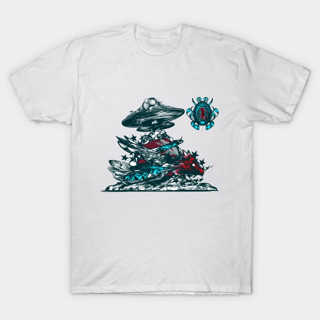 Mushroom Clouds T-Shirt by King Caiman